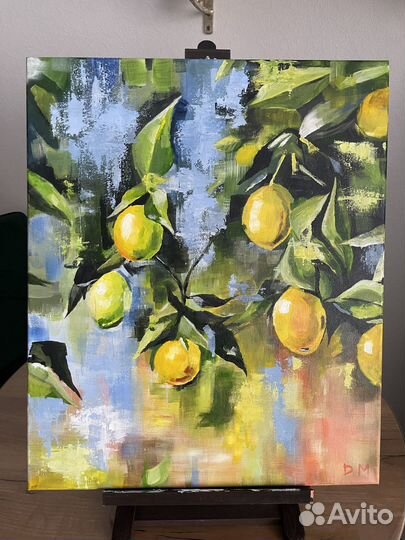 Картина на холсте лимоны