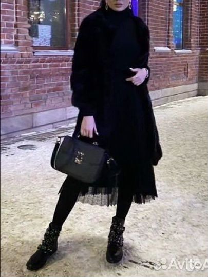 Норковая шуба женская итальянская черная