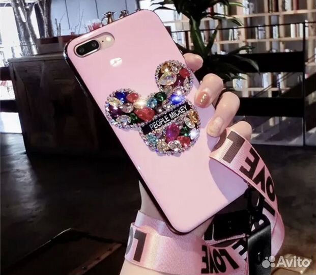 Розовый чехол для iPhone 8 plus