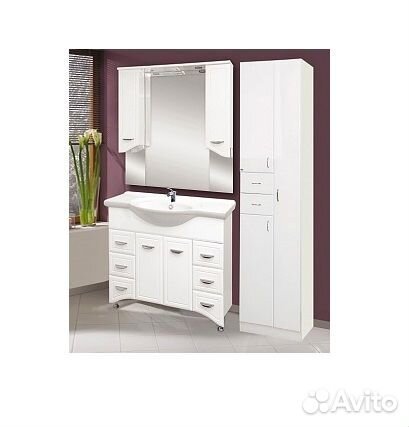 Тумба с раковиной Misty Дрея 101 напольная белый со000000611