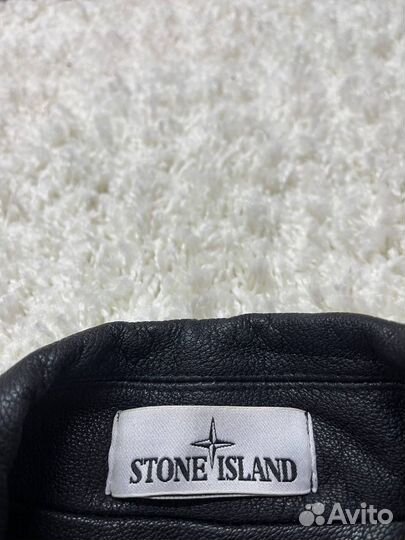 Кожаная куртка stone island мужская