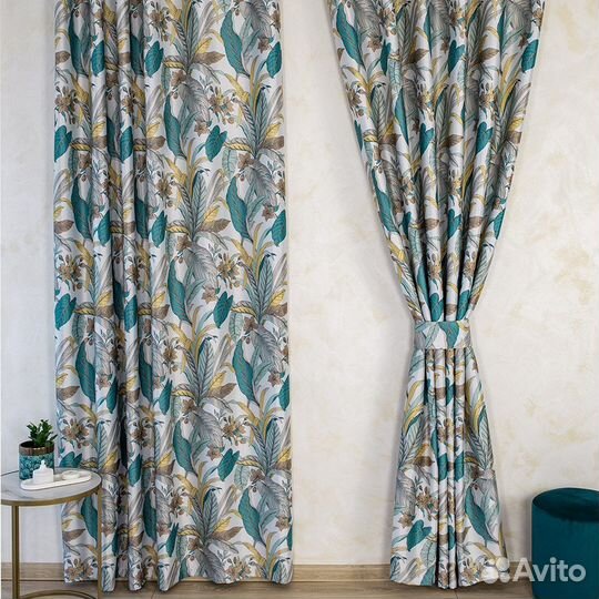Шторы Доминик Бирюза готовые и на заказ