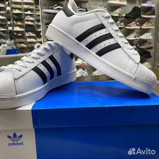 Кроссовки Superstar white black размер 44
