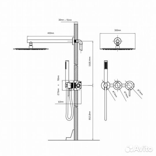 Душевая система Vincea Groove vsfw-4G01BG4