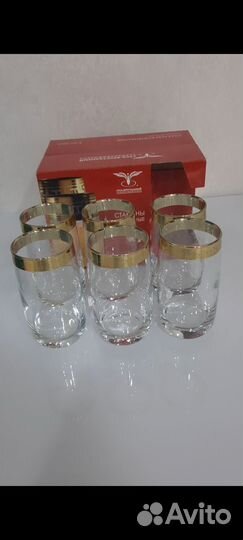 Набор стаканов Гусь хрустальный