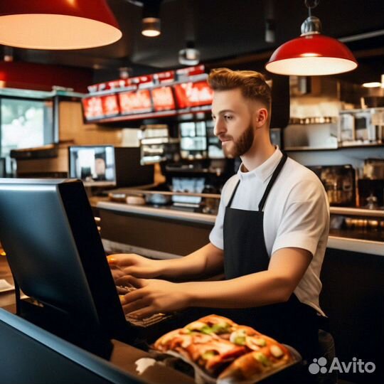 Кассир в кафе день-ночь