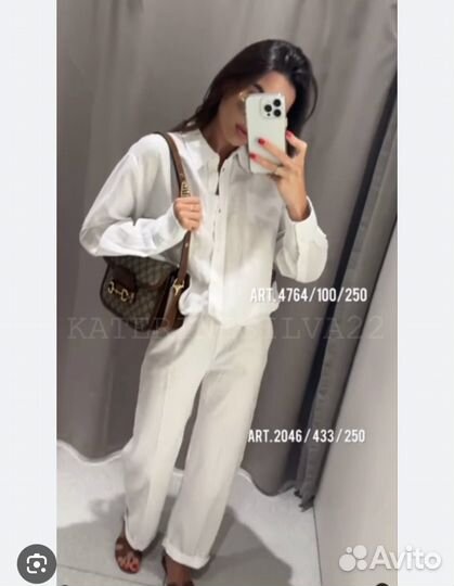 Белая рубашка лён