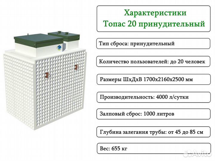 Септик Топас 20 пр принудительный с доставкой