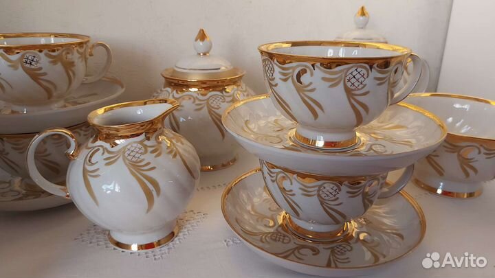 Сервиз чайный Дулево Белая лента