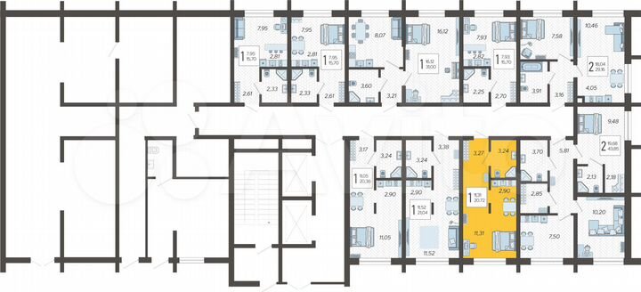 Квартира-студия, 20,7 м², 1/19 эт.