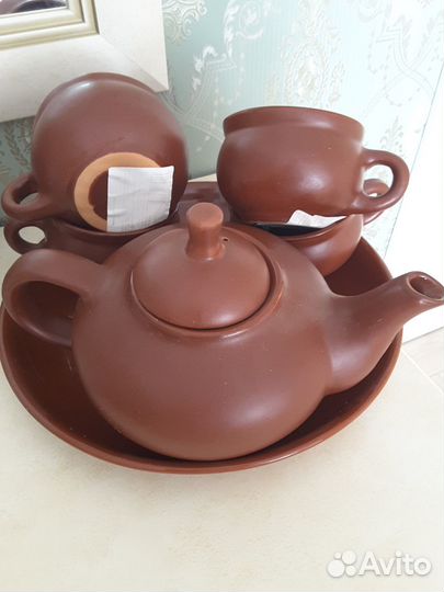 Чайник+4чашки(Борисовская керамика)