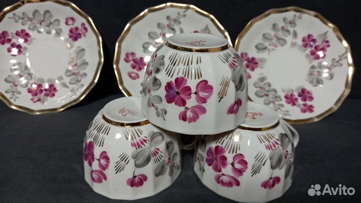 Кофейные, чайные пары вербилки, Рига фарфор СССР