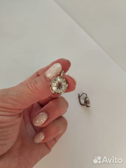 Серьги серебро с горным хрусталем