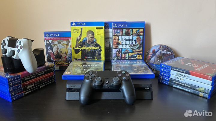 Sony Playstation 4 Slim + Диски и Игры