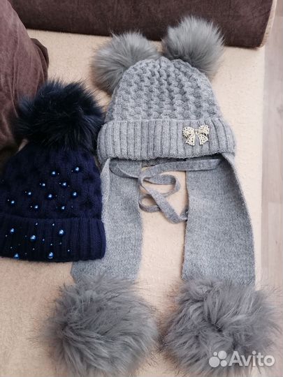 Шапки зимние на девочку
