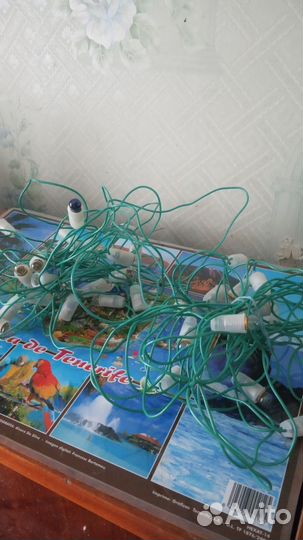 Провода и лампочки, на елку 9,2м,7,8м, без вилки