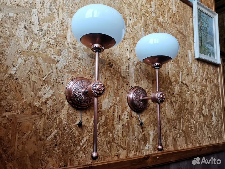 Пара бра факел 1930-е Сталинский ампир СССР медь