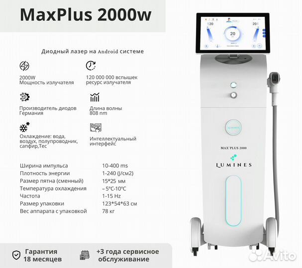 Диодный лазер Люминес Max’Plus 2000в