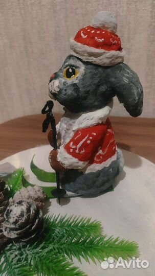 Новогодний кролик из ваты