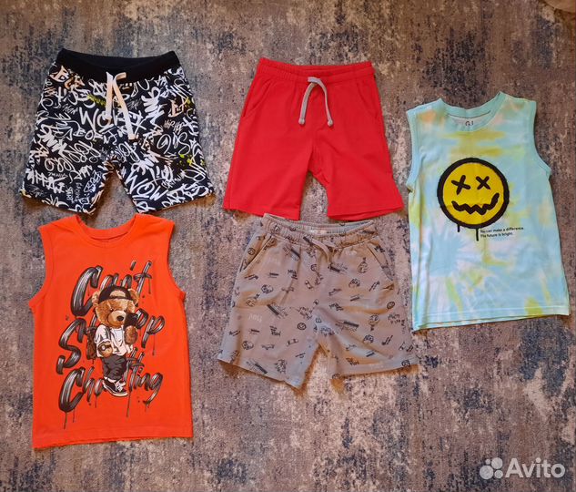 Шорты и майки, р. 122-128 (пакетом)