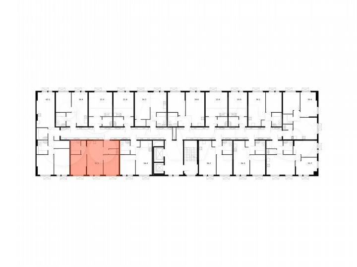 2-к. квартира, 51,1 м², 14/15 эт.