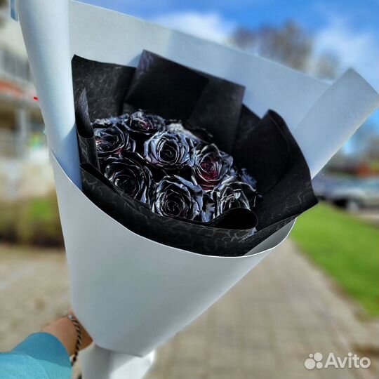 Черные розы букет