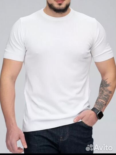 Футболка вязаная мужская с коротким рукавом