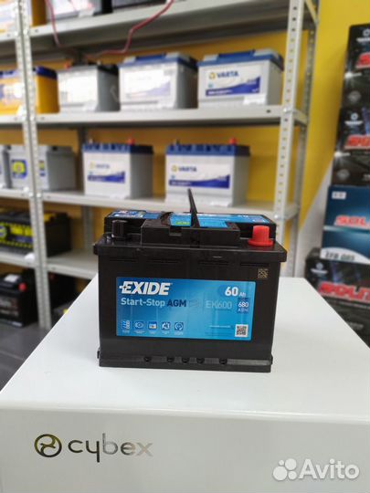 Аккумулятор 60Ah Exide 680A EK600 AGM start-stop