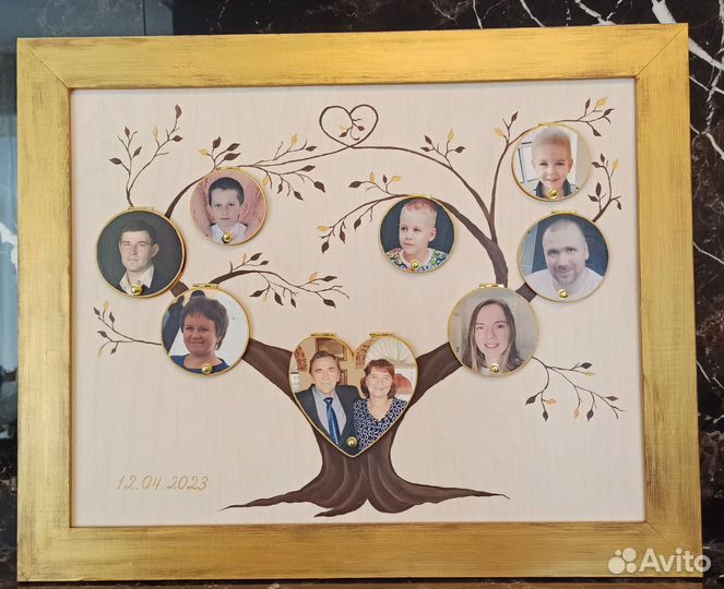 Настенное панно древо семьи на годовщину свадьбы