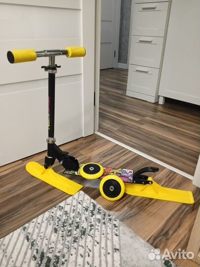 Самокат снегокат 2 в 1