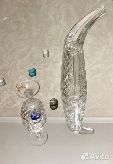 Фужер -рог хрустальный