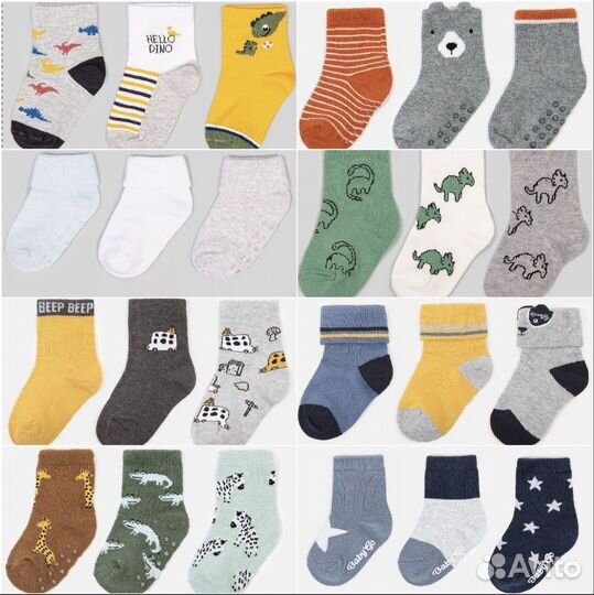 Носки новые для новорожденных по 3шт