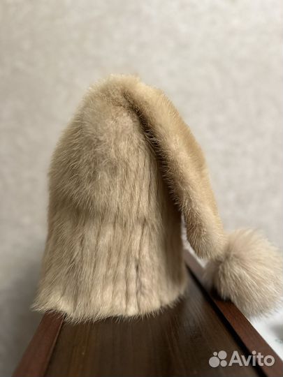 Шапка из вязаной норки