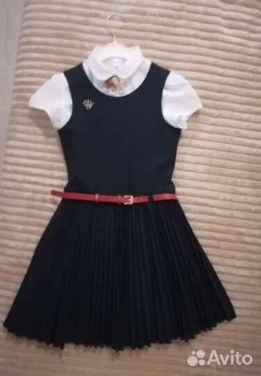 Комплект Сарафан Маленькая леди + блузка 128р