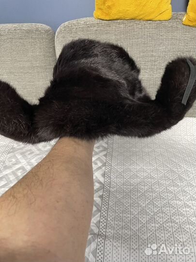 Шапка ушанка из меха соболя