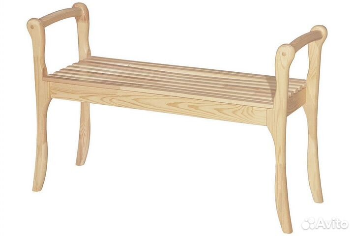 Скамья для прихожей с подлокотниками массив. В нал