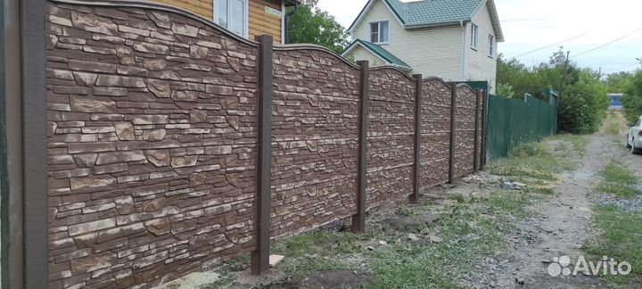 Забор бетонный