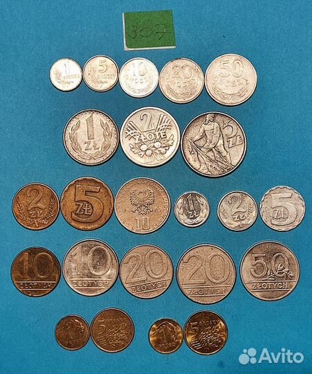 Монеты иностранные набор 306,307,317,322,325