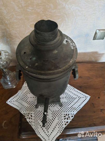 Бронь.Самовар на дровах с печатями царских времен