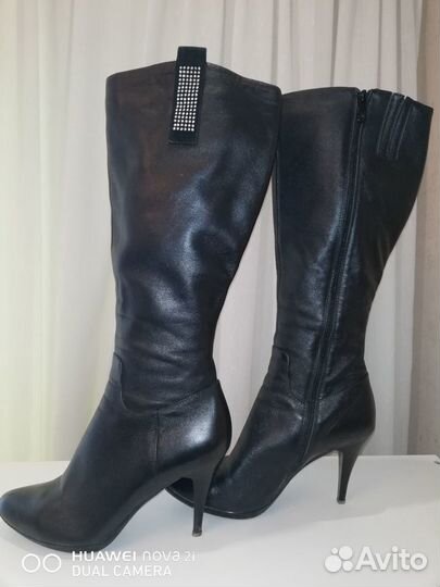 Сапоги осенние кожанные 40