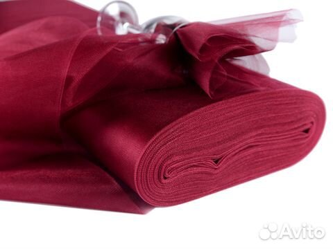 Фатин кристал Бордовый средней жёсткости ширина 3м