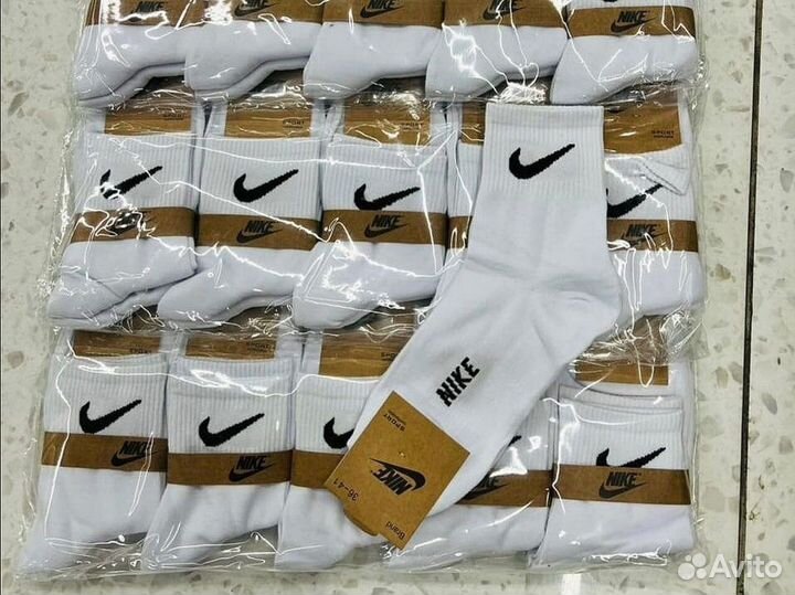 Носки nike высокие белые