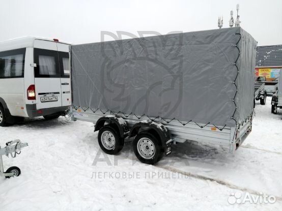 Двухосный прицеп с тентом 150 см для личных дел