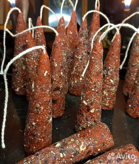 Свечи ручной работы (красные бесфитилтные)