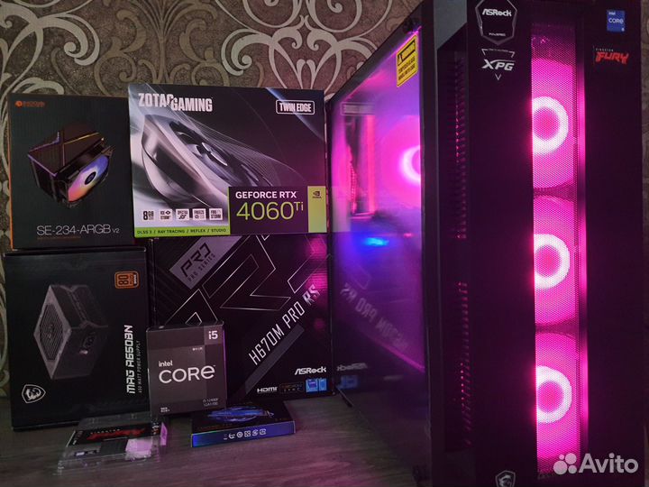 Мощный Пк RTX 4060Ti+Core i5-12490F/H670/SSD 1TB