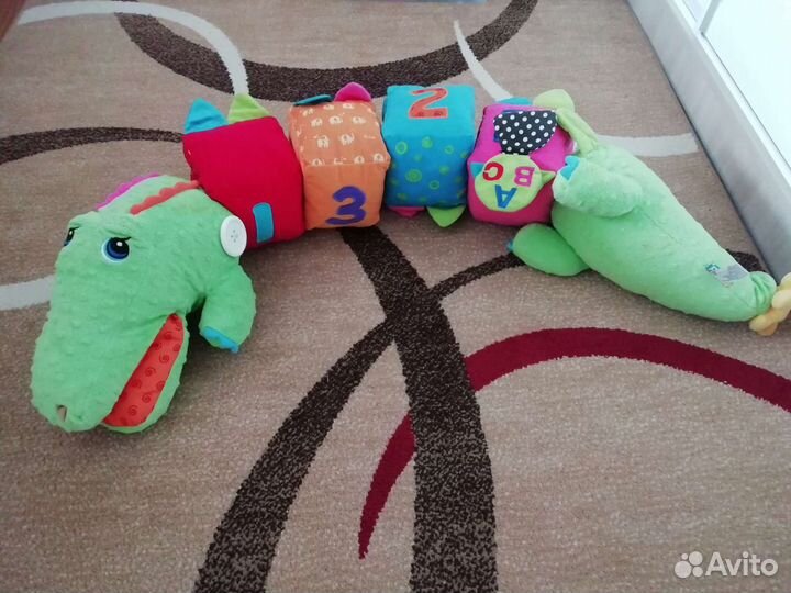 Мягкая игрушка крокодильчик и лошадка для малышей