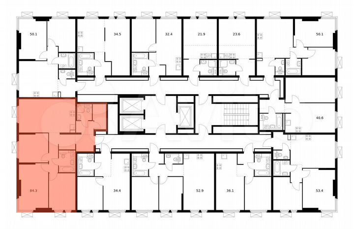 3-к. квартира, 84,2 м², 11/22 эт.
