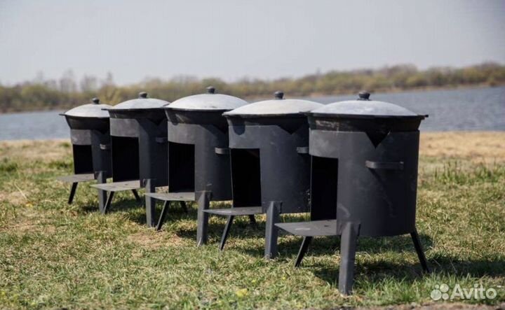 Чyгунный казан 10 литров с печкой