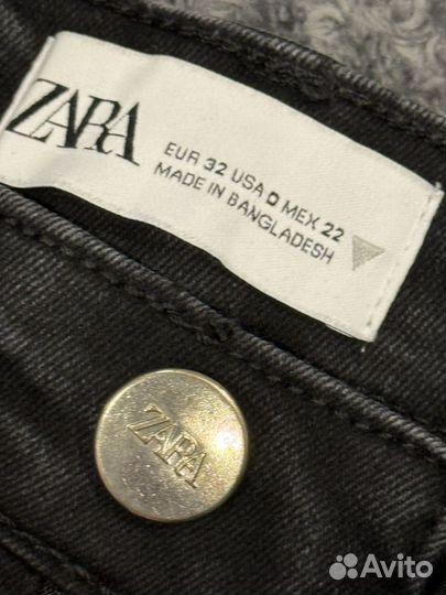 Джинсы zara узкие черные женские 32