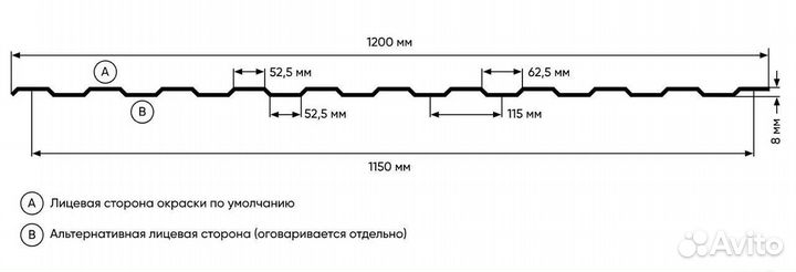 Профнастил С-8 2-х сторонний матовый для забора